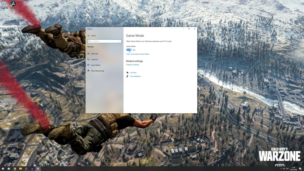 Enable game mode in windows
