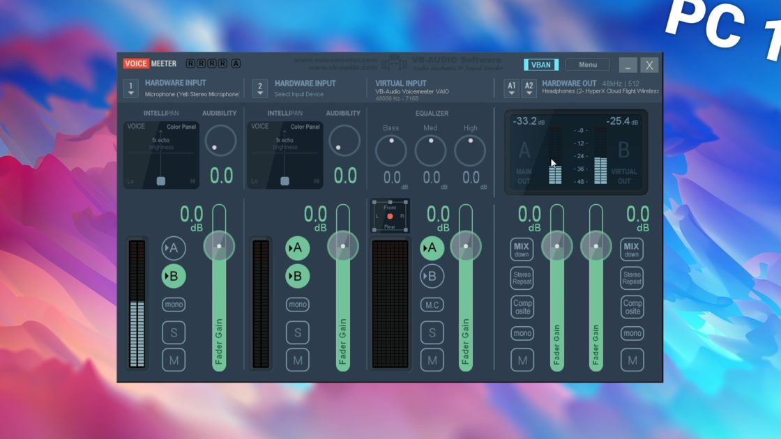 Disable channel A to for a working dual PC audio setup on PC1